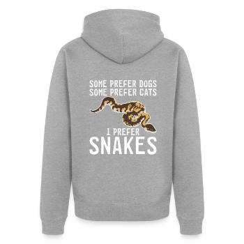 Schlange Geschenk Schlangenliebhaber - Unisex Premium Bio Zip Hoodie - Grau meliert - Hinten - Nico (187cm)