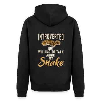 Schlange Geschenk Schlangenliebhaber - Unisex Premium Bio Zip Hoodie - Schwarz - Hinten - Nico (187cm)