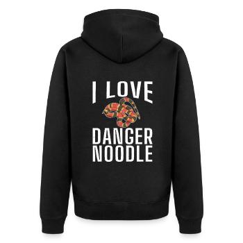 Schlange Geschenk Schlangenliebhaber - Unisex Premium Bio Zip Hoodie - Schwarz - Hinten - Nico (187cm)