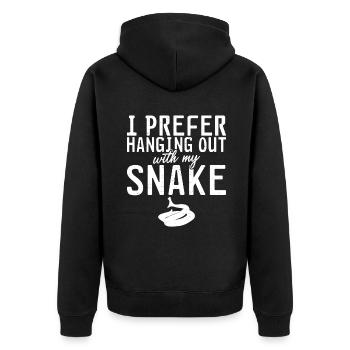 Schlange Geschenk Schlangenliebhaber - Unisex Premium Bio Zip Hoodie - Schwarz - Hinten - Nico (187cm)
