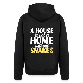 Schlange Geschenk Schlangenliebhaber - Unisex Premium Bio Zip Hoodie - Schwarz - Hinten - Nico (187cm)
