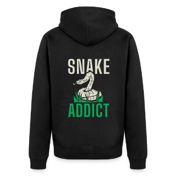 Snake Gift Snake Lover - Unisex Premium Organic Zip Hoodie - black - Back - Nico (187cm)
