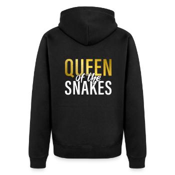 Schlange Geschenk Schlangenliebhaber - Unisex Premium Bio Zip Hoodie - Schwarz - Hinten - Nico (187cm)