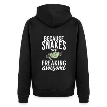 Snake Gift Snake Lover - Unisex Premium Organic Zip Hoodie - black - Back - Nico (187cm)