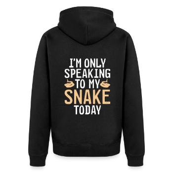 Schlange Geschenk Schlangenliebhaber - Unisex Premium Bio Zip Hoodie - Schwarz - Hinten - Nico (187cm)