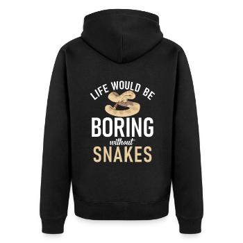 Snake Gift Snake Lover - Unisex Premium Organic Zip Hoodie - black - Back - Nico (187cm)