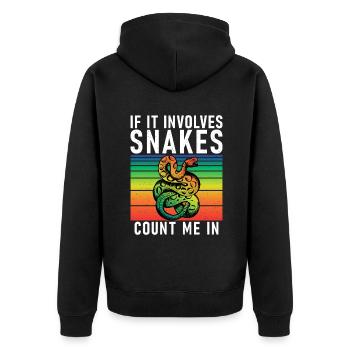 Snake Gift Snake Lover - Unisex Premium Organic Zip Hoodie - black - Back - Nico (187cm)