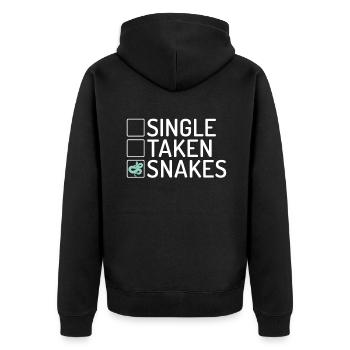 Snake Gift Snake Lover - Unisex Premium Organic Zip Hoodie - black - Back - Nico (187cm)