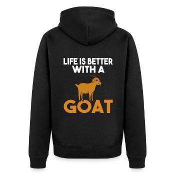 Goat Gift Goat Lover Gift - Unisex Premium Organic Zip Hoodie - black - Back - Nico (187cm)