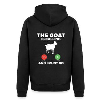 Goat Gift Goat Lover Gift - Unisex Premium Organic Zip Hoodie - black - Back - Nico (187cm)