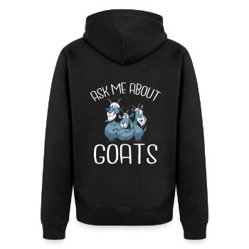 Goat Gift Goat Lover Gift - Unisex Premium Organic Zip Hoodie - black - Back - Nico (187cm)