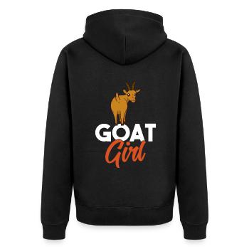 Goat Gift Goat Lover Gift - Unisex Premium Organic Zip Hoodie - black - Back - Nico (187cm)