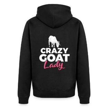 Goat Gift Goat Lover Gift - Unisex Premium Organic Zip Hoodie - black - Back - Nico (187cm)