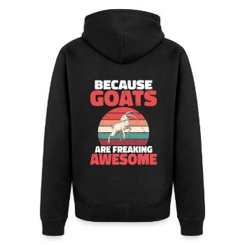 Goat Gift Goat Lover Gift - Unisex Premium Organic Zip Hoodie - black - Back - Nico (187cm)