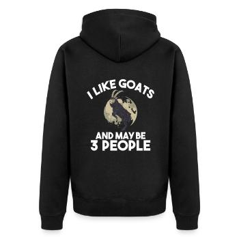 Goat Gift Goat Lover Gift - Unisex Premium Organic Zip Hoodie - black - Back - Nico (187cm)