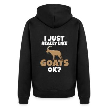 Goat Gift Goat Lover Gift - Unisex Premium Organic Zip Hoodie - black - Back - Nico (187cm)
