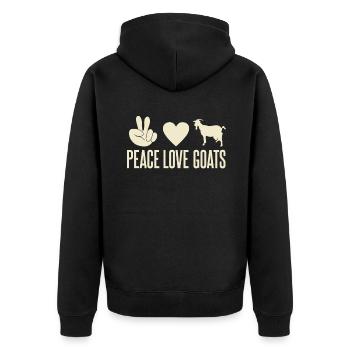 Goat Gift Goat Lover Gift - Unisex Premium Organic Zip Hoodie - black - Back - Nico (187cm)