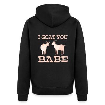Goat Gift Goat Lover Gift - Unisex Premium Organic Zip Hoodie - black - Back - Nico (187cm)