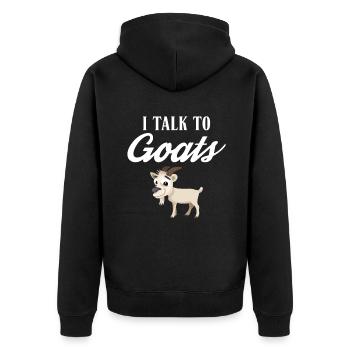 Goat Gift Goat Lover Gift - Unisex Premium Organic Zip Hoodie - black - Back - Nico (187cm)