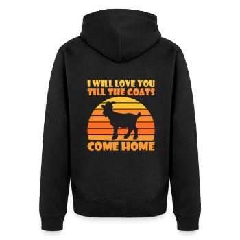 Goat Gift Goat Lover Gift - Unisex Premium Organic Zip Hoodie - black - Back - Nico (187cm)