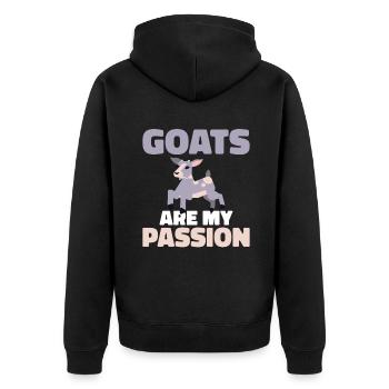 Goat Gift Goat Lover Gift - Unisex Premium Organic Zip Hoodie - black - Back - Nico (187cm)