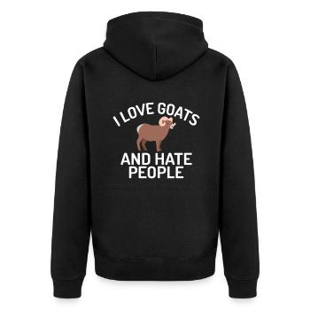 Goat Gift Goat Lover Gift - Unisex Premium Organic Zip Hoodie - black - Back - Nico (187cm)