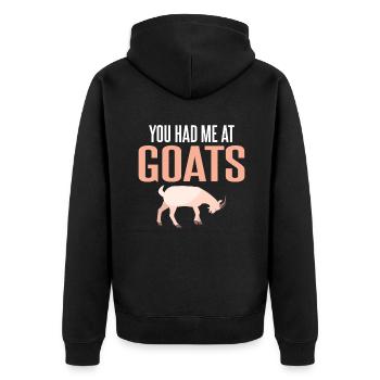 Goat Gift Goat Lover Gift - Unisex Premium Organic Zip Hoodie - black - Back - Nico (187cm)