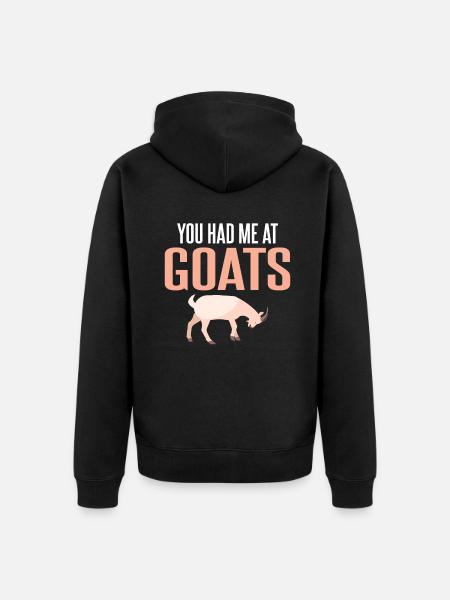 Goat Gift Goat Lover Gift - Unisex Premium Organic Zip Hoodie - black