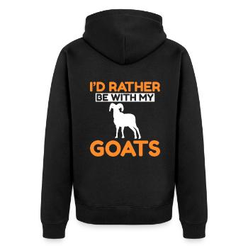 Goat Gift Goat Lover Gift - Unisex Premium Organic Zip Hoodie - black - Back - Nico (187cm)