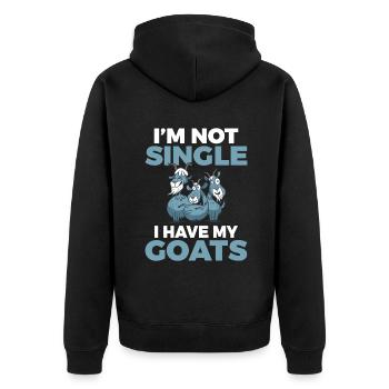 Goat Gift Goat Lover Gift - Unisex Premium Organic Zip Hoodie - black - Back - Nico (187cm)