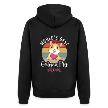Cadeau de cochon d’Inde mignon - Veste à capuche bio Premium Unisexe - noir - Dos - Nico (187cm)