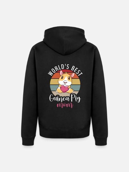 Cadeau de cochon d’Inde mignon - Veste à capuche bio Premium Unisexe - noir