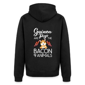 Cadeau de cochon d’Inde mignon - Veste à capuche bio Premium Unisexe - noir - Dos - Nico (187cm)
