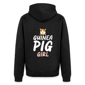 Cadeau de cochon d’Inde mignon - Veste à capuche bio Premium Unisexe - noir - Dos - Nico (187cm)