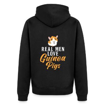 Cadeau de cochon d’Inde mignon - Veste à capuche bio Premium Unisexe - noir - Dos - Nico (187cm)