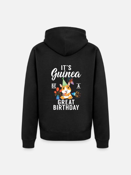 Cadeau de cochon d’Inde mignon - Veste à capuche bio Premium Unisexe - noir