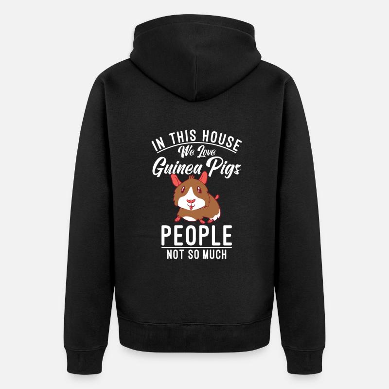 Süßes Meerschweinchen Geschenk - Unisex Premium Bio Zip Hoodie - Schwarz