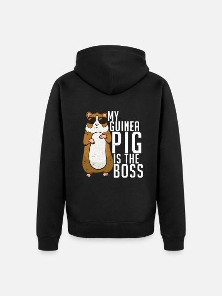 Cadeau de cochon d’Inde mignon - Veste à capuche bio Premium Unisexe - noir