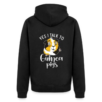 Cadeau mignon cochon d’Inde - Veste à capuche bio Premium Unisexe - noir - Dos - Nico (187cm)