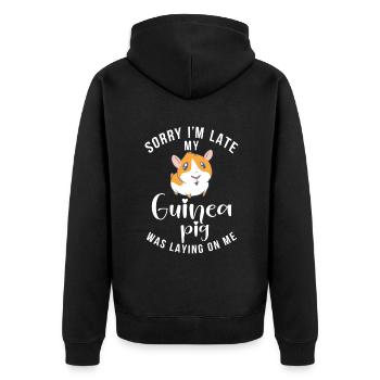 Cadeau mignon cochon d’Inde - Veste à capuche bio Premium Unisexe - noir - Dos - Nico (187cm)