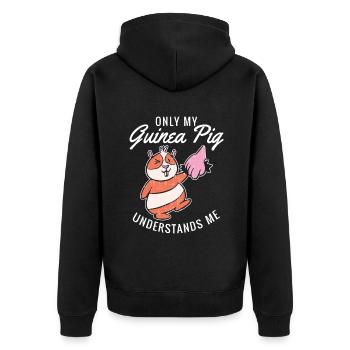 Cadeau mignon cochon d’Inde - Veste à capuche bio Premium Unisexe - noir - Dos - Nico (187cm)