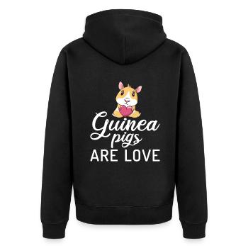 Cadeau mignon cochon d’Inde - Veste à capuche bio Premium Unisexe - noir - Dos - Nico (187cm)