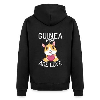 Cadeau mignon cochon d’Inde - Veste à capuche bio Premium Unisexe - noir - Dos - Nico (187cm)
