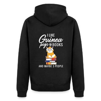 Cadeau mignon cochon d’Inde - Veste à capuche bio Premium Unisexe - noir - Dos - Nico (187cm)