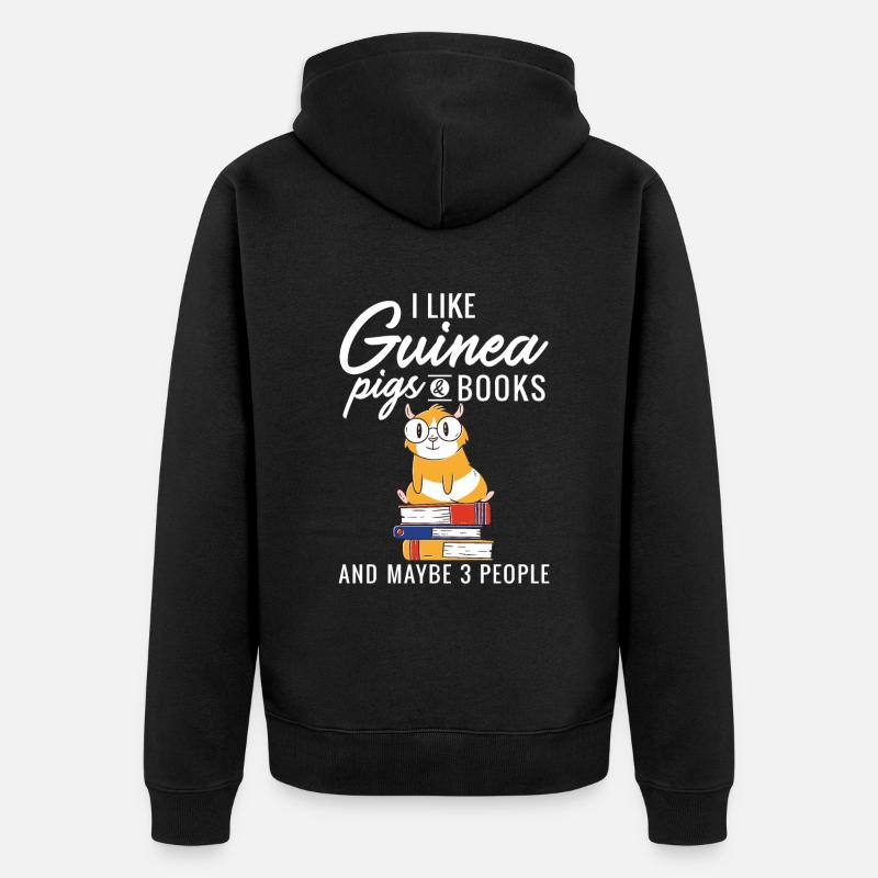 Cadeau mignon cochon d’Inde - Veste à capuche bio Premium Unisexe - noir