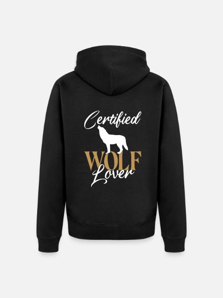 Wolf Gifts Wolf Lover - Unisex Premium Organic Zip Hoodie - black