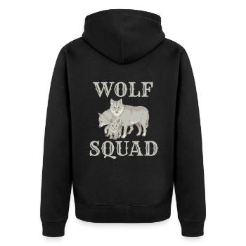 Wolf Geschenke Wolf Liebhaber - Unisex Premium Bio Zip Hoodie - Schwarz - Hinten - Nico (187cm)