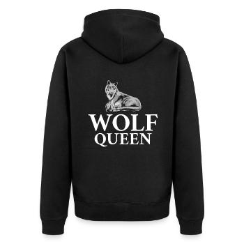Wolf Geschenke Wolf Lover - Unisex Premium Bio Zip Hoodie - Schwarz - Hinten - Nico (187cm)