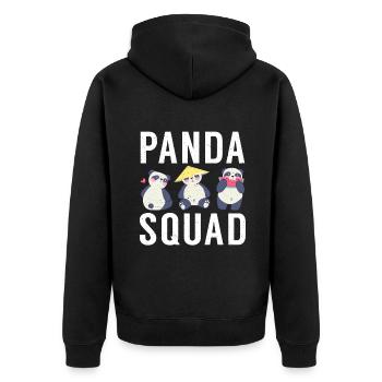 Panda Geschenke Panda Liebhaber - Unisex Premium Bio Zip Hoodie - Schwarz - Hinten - Nico (187cm)