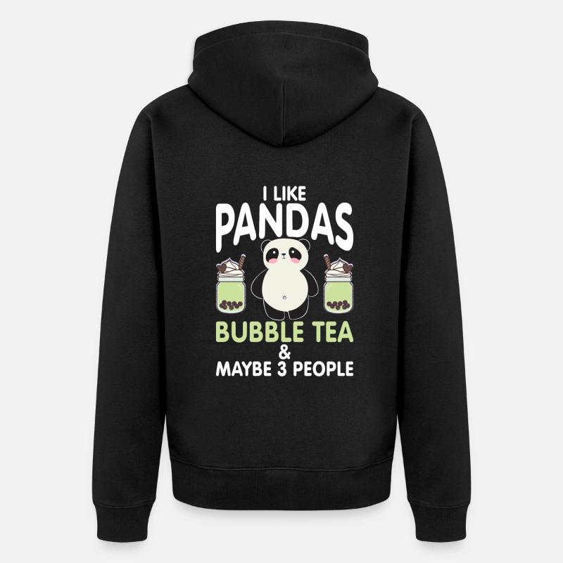 Panda Cadeaux Panda Lover - Veste à capuche bio Premium Unisexe - noir